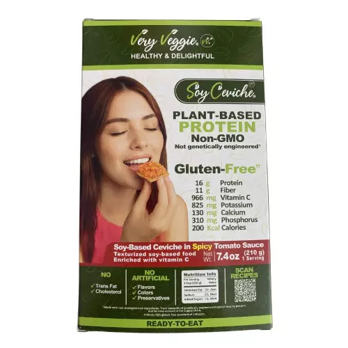 Soy Ceviche Spicy Tomato|Ready-to-Eat Plant-Based Protein Main Dish|Non-GMO, Gluten-Free|7.4oz