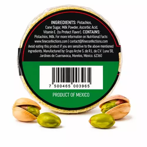 Sweet Pistachio Confection with Low Fat Milk and Brown Sugar, Gourmet Quality Net. Cont 1oz,