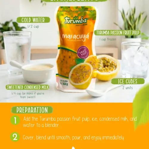 Turumba - Passion fruit pulp - 16 oz -refrigerated - No added sugar- 100% Natural
