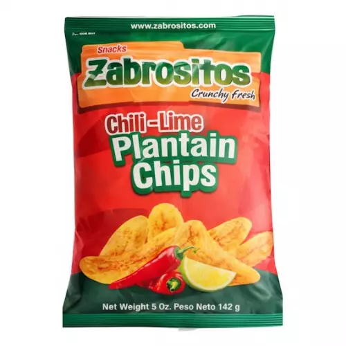 Zabrositos - Plantain Chips Flavored Chili-Lime 5 oz - Natural, Vegan, Gluten Free, No Trans Fat E