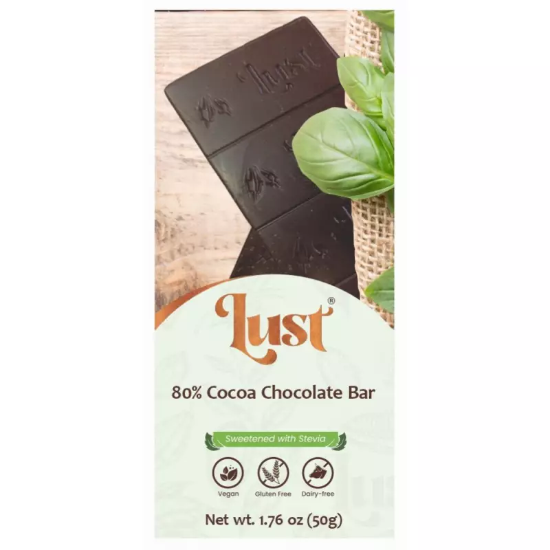 CHOCOLATE 80% cocoa - 1.76oz with STEVIA - Gluten Free - Vegan - Sugar Free - Milk Free