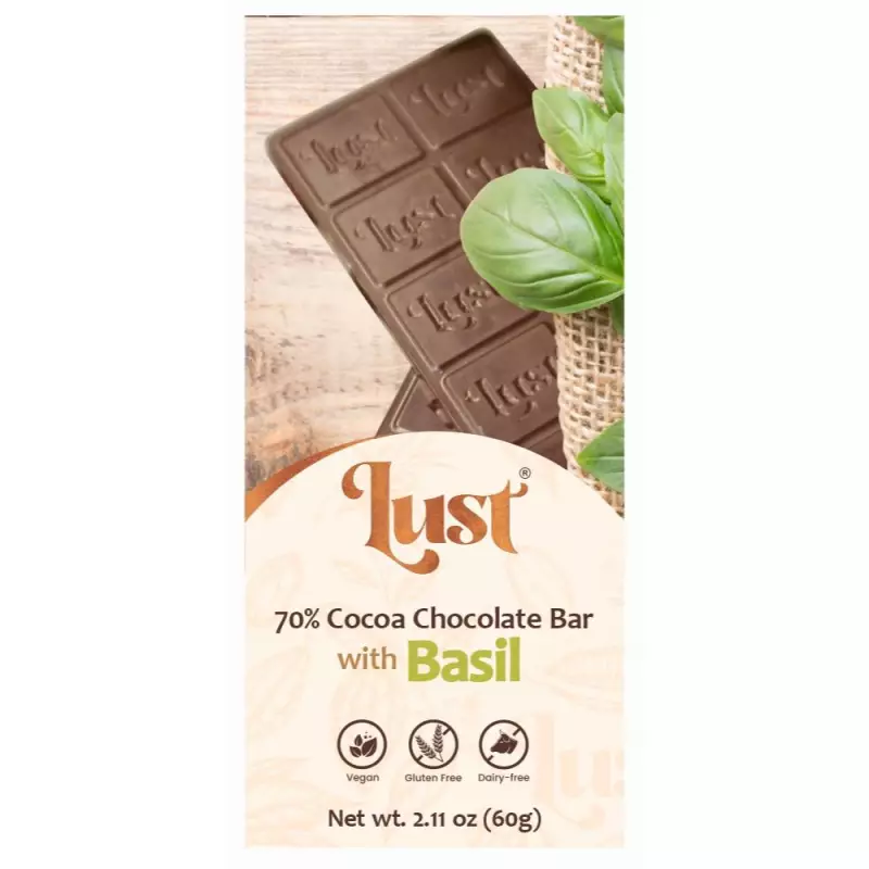 Chocolate with BASIL 70% cocoa - 2.11oz - Gluten Free - Vegan - Milk Free