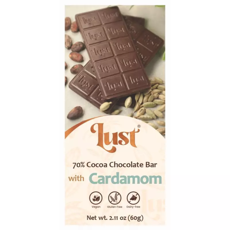 Chocolate with CARDAMOM  70% cocoa - 2.11oz - Gluten Free - Vegan - Milk Free