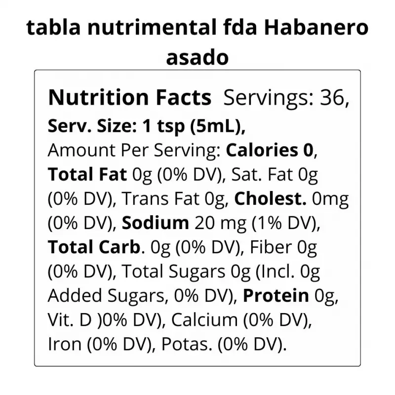 Habanero Roasted Extra Hot Sauce - 6.1 oz - No Artificial Flavors or Colors - Roasted or Charcoal