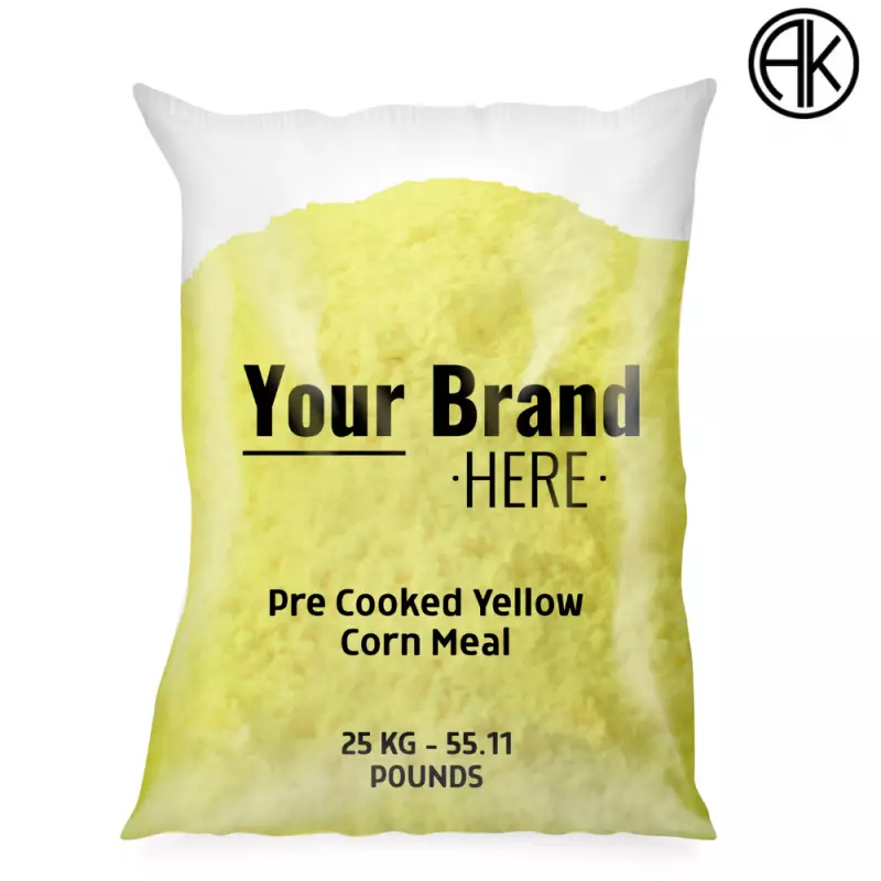 Pre cooked yellow corn meal / Gluten free / 100% corn /  881.84 OZ  / 25 Kg