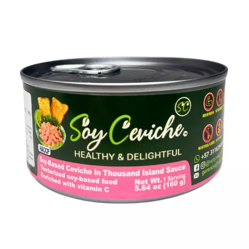 Soy Ceviche in Thousand Island Sauce-5,64oz-Vegan Protein–Gluten free–High fiber-No added sugar