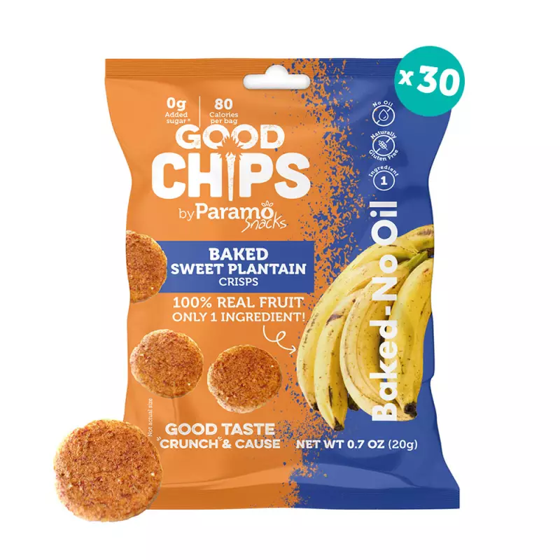 Baked Sweet Plantain Crisps 0.7oz Snack - Vegan. no oil. no added sugar. gluten free