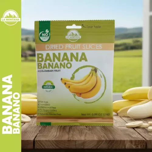 Banana dried snacks - 0.88 oz - 100% fruit natural - No sugar addied - Gluten Free