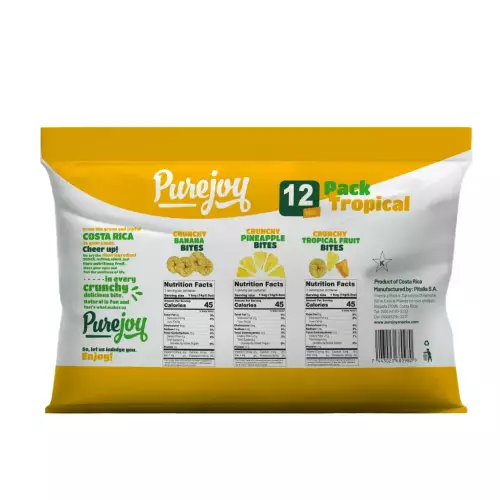 Pure Joy | 12 Pack Tropical Mix - 2 Banana, 6 Pineapple, 4 Tropical Fruit | 6 oz | 100% Fruit