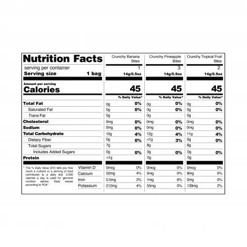 Pure Joy | 6 Pack Tropical Mix - 1 Banana, 3 Pineapple, 2 Tropical Fruit | 3 oz | 100% Fruit