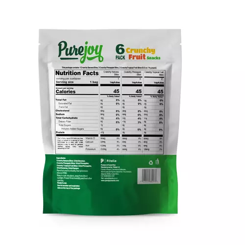 Pure Joy | 6 Pack Tropical Mix - 1 Banana, 3 Pineapple, 2 Tropical Fruit | 3 oz | 100% Fruit