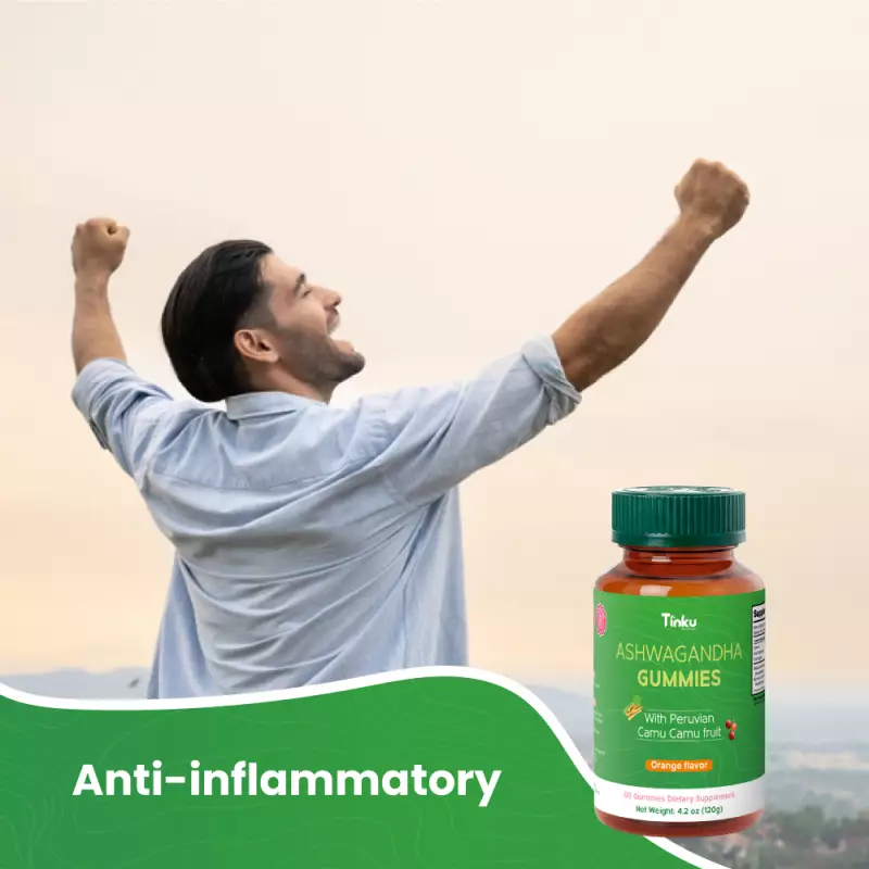 Tinku | Calm & Energy Gummies | Ashwagandha Camu Camu | 4.2 oz