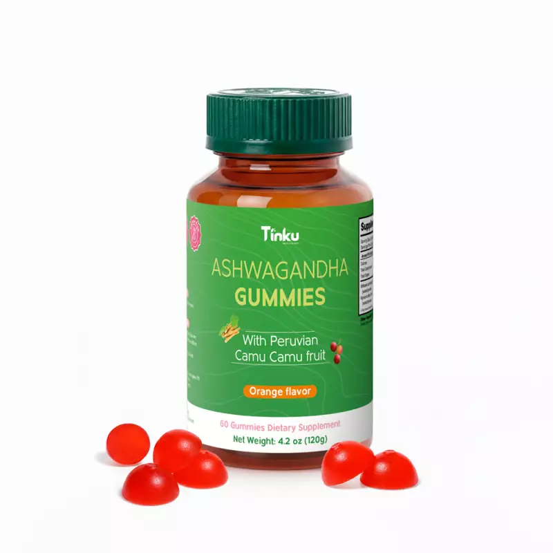Tinku | Calm & Energy Gummies | Ashwagandha Camu Camu | 4.2 oz