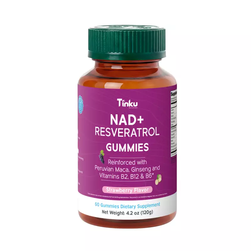 Tinku | Longevity & Daily vitality Boost Gummies | NAD, Resveratrol, Maca | 4.2 oz