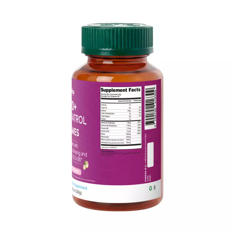 Tinku | Longevity & Daily vitality Boost Gummies | NAD, Resveratrol, Maca | 4.2 oz