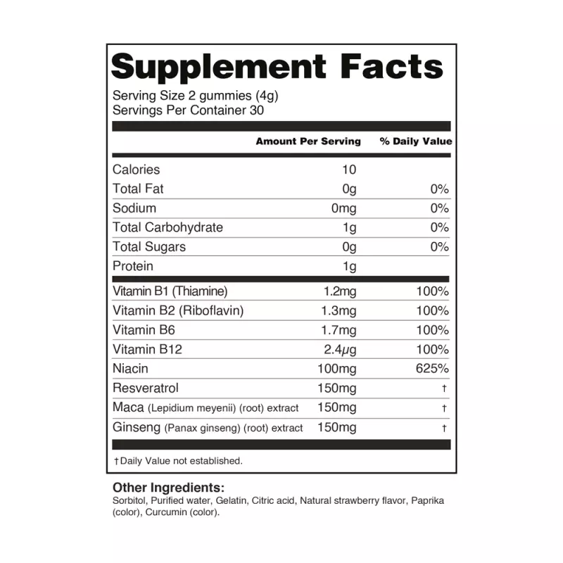 Tinku | Longevity & Daily vitality Boost Gummies | NAD, Resveratrol, Maca | 4.2 oz