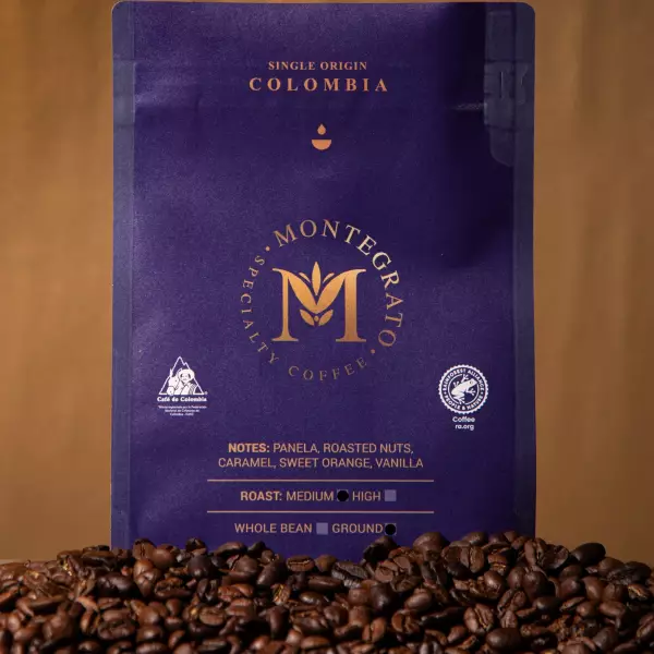 12 oz Ground-Med Roast/Arabica Colombian Specialty Coffee-Rainforest Alliance cert.-Farm to Cup