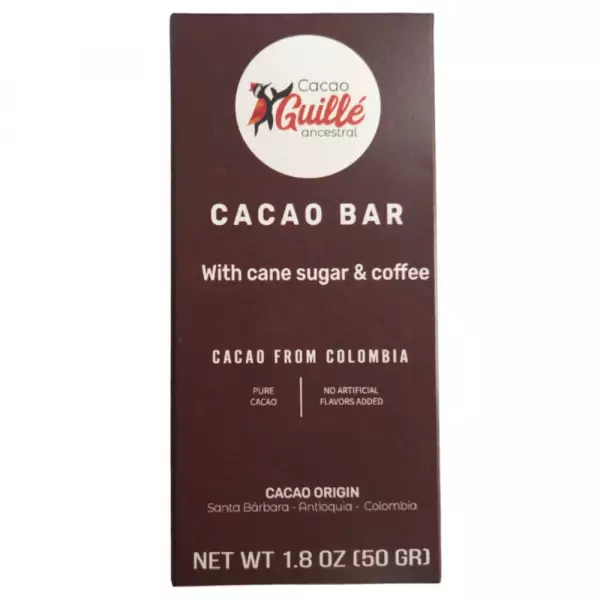 82% Cacao Bar With Cane Sugar n Coffee - 1.8 oz - Pure Cacao - Been to Bar - No Artificial Flavors