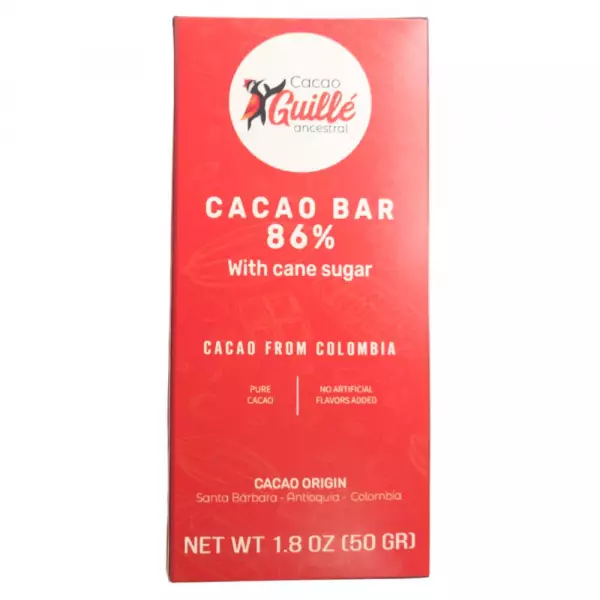 86% Cacao Bar With Cane Sugar - 1.8 oz - Pure Cacao - Been to Bar - No Artificial Flavors Added