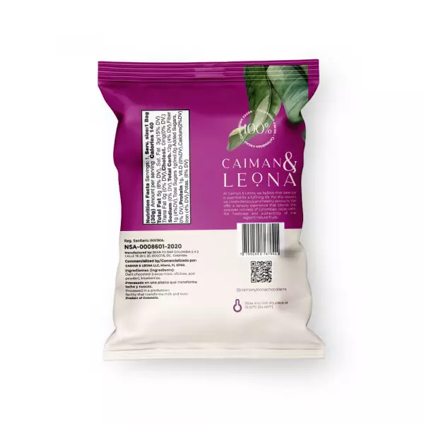 Açaí-dusted chocolate-coated blueberries - 1.05 oz - No Added Sugar - Vegan - Gluten Free