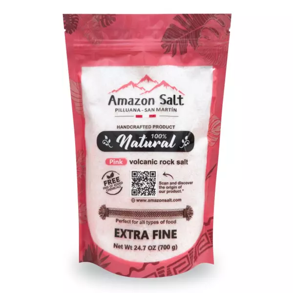 Amazonian Pink Volcanic Salt | EXTRA FINE | 24.7 oz Doypack Pouch