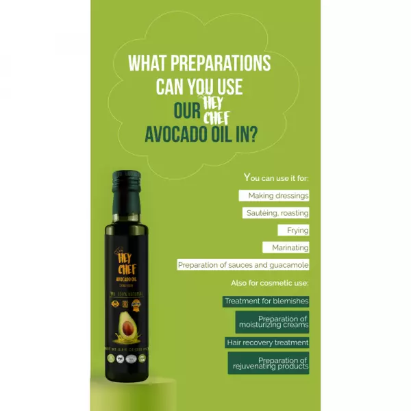 Avocado oil/ BASIL FLAVOR/ Extra Virgin/ Unrefined/ FIRST COLD PRESSED/ 100% natural/ Vegan/ 8.4oz