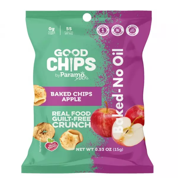 Baked Apple Chips 0.53oz Snack - Vegan. no oil. no added sugar. gluten free