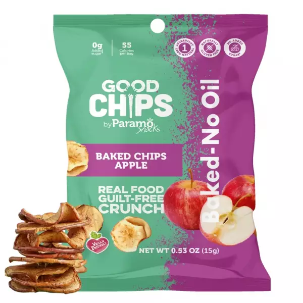 Baked Apple Chips 0.53oz Snack - Vegan. no oil. no added sugar. gluten free