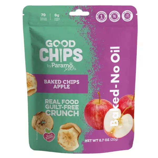 Baked Apple Chips 0.7oz Snack - Vegan. no oil. no added sugar. gluten free