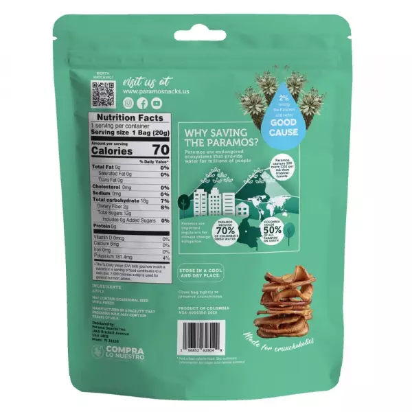 Baked Apple Chips 0.7oz Snack - Vegan. no oil. no added sugar. gluten free