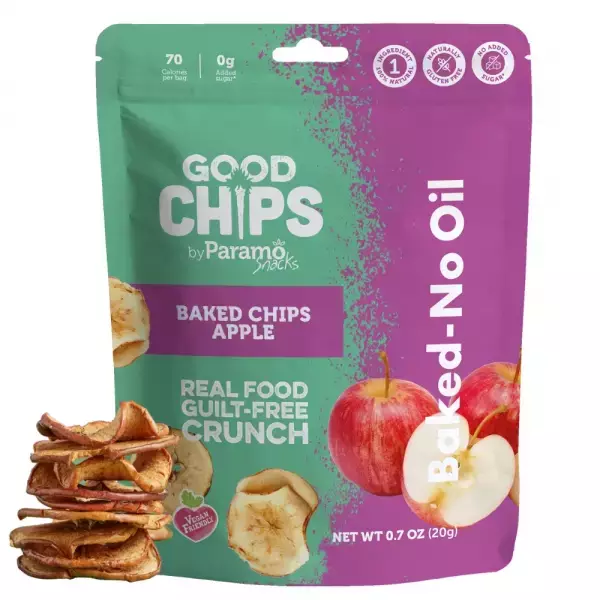 Baked Apple Chips 0.7oz Snack - Vegan. no oil. no added sugar. gluten free E