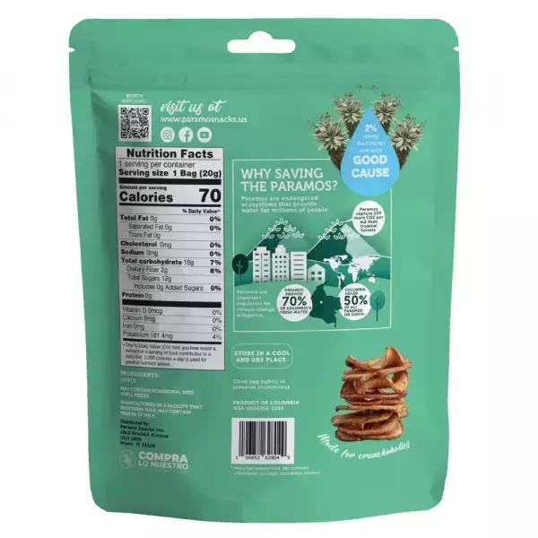 Baked Apple Chips 0.7oz Snack - Vegan. no oil. no added sugar. gluten free E