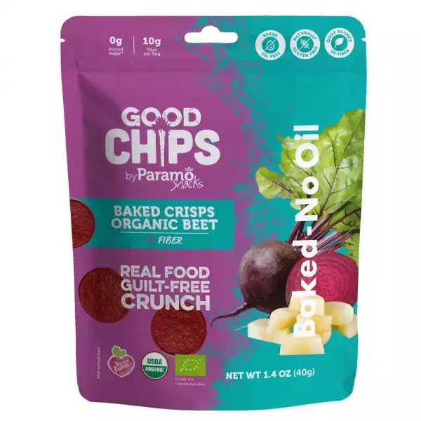 Baked Organic Beet Yacon Crisps 1.4oz Snack - Vegan. no oil. no added sugar. gluten free E