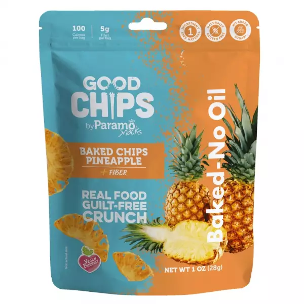 Baked Pineapple Chips 1oz Snack - Vegan. no oil. no added sugar. gluten free