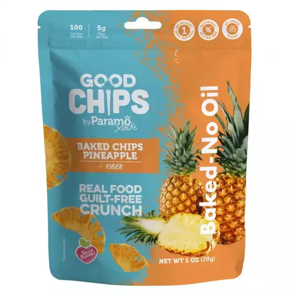 Baked Pineapple Chips 1oz Snack - Vegan. no oil. no added sugar. gluten free E