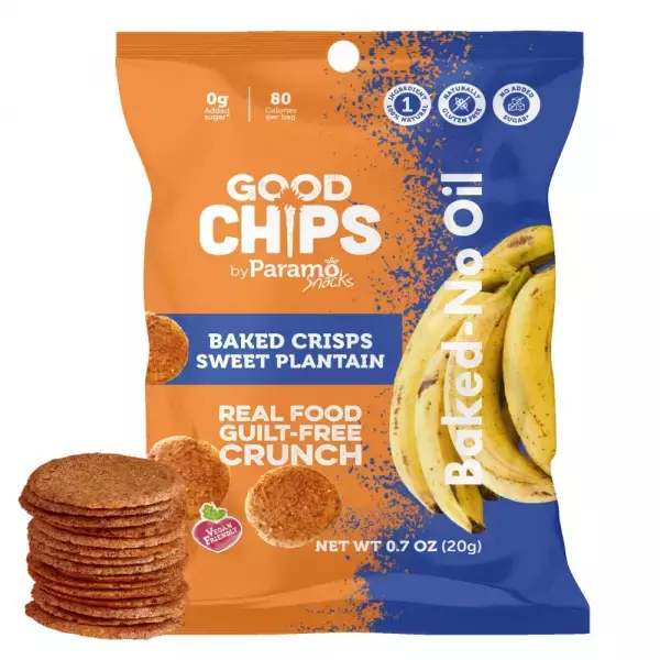 Baked Sweet Plantain Crisps 0.7oz Snack - Vegan. no oil. no added sugar. gluten free E