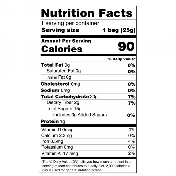 Banana dried snacks - 0.88 oz - 100% fruit natural - No sugar addied - Gluten Free