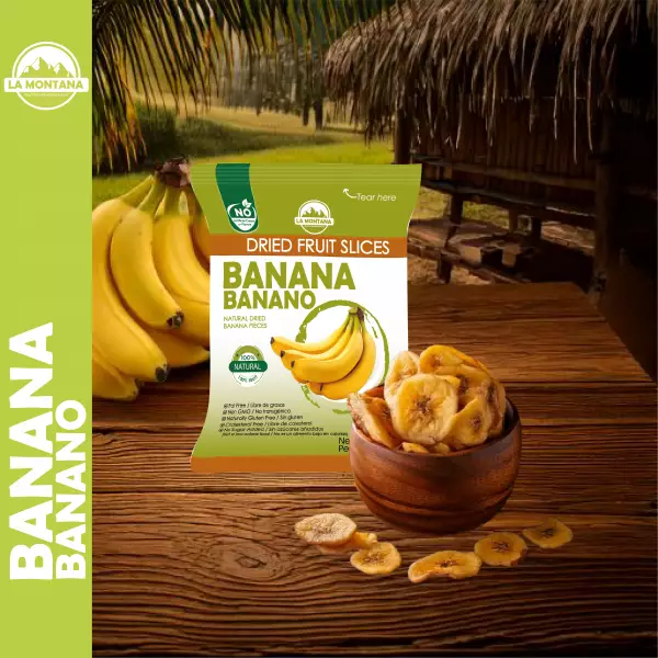 Banana dried snacks - 0.88 oz - 100% fruit natural - No sugar addied - Gluten Free