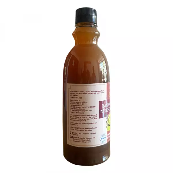 Banana vinegar infused with herbs - 16.9 fl oz - haccp - kosher