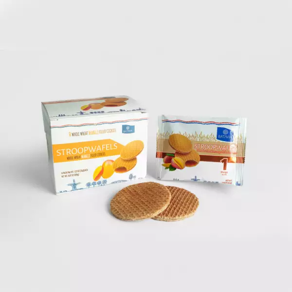 Batavia Foods | Stroopwafels Whole Wheat Mango Filled Cookies | 16 Units | 9,75 Oz
