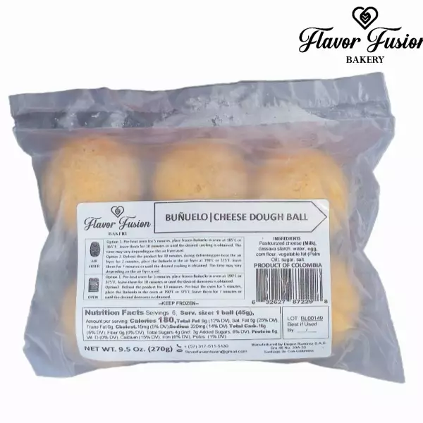 Buñuelo-Cheese Dough Ball - 9.52 oz (6 unit per bag - 12 bag per Mastercase)