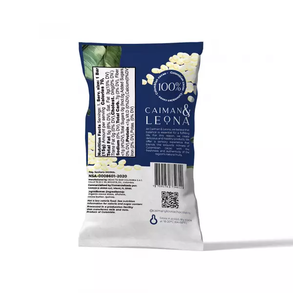Cacao Bar with Quinoa Pop 60% cacao - 0.52 oz  - No Added Sugar - Vegan - Gluten Free