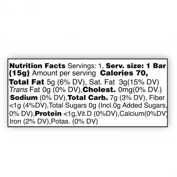 Cacao Bar with Quinoa Pop 60% cacao - 0.52 oz  - No Added Sugar - Vegan - Gluten Free