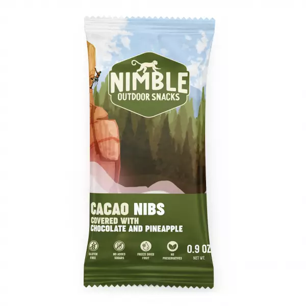 Cacao nibs covered with chocloate and freeze dried Pineapple - 8.8 oz - 10 pack - Nutrient dense