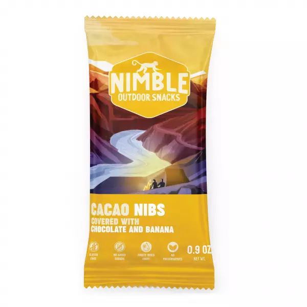Cacao nibs covered with chocolate and freeze dried Banana - 8.8 oz - 10 pack - Nutrient dense