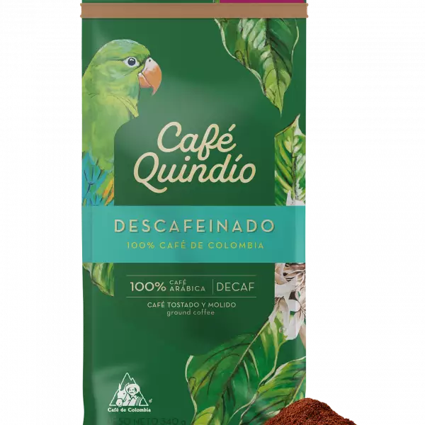 Cafe Quindio Decaf | Medium Roast 100% Colombian Excelso Ground Arabica Coffee | 12 Ounce Bag E