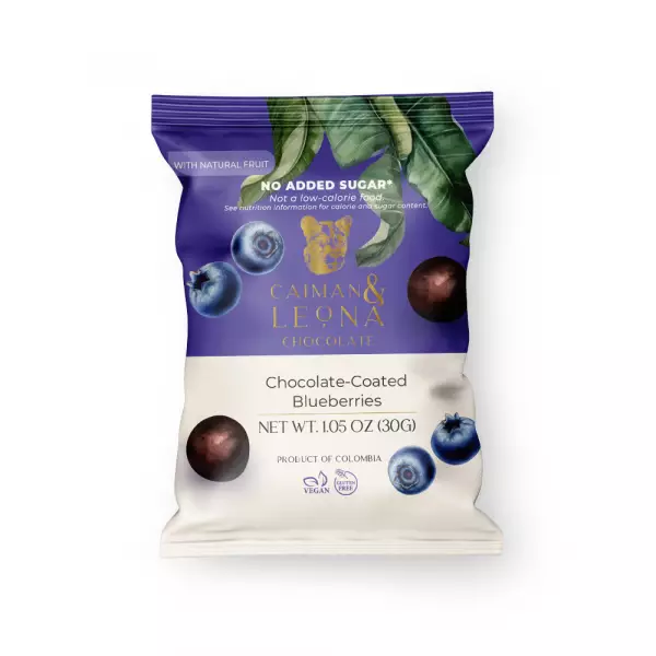 Caiman & Leona | Chocolate-Coated Blueberries | 1.05 oz E