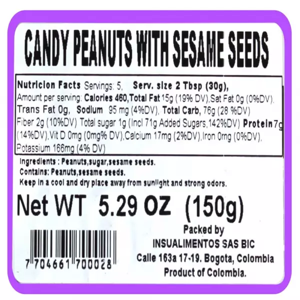 CANDY PEANUTS WITH SESAME SEEDS - 5.29 oz