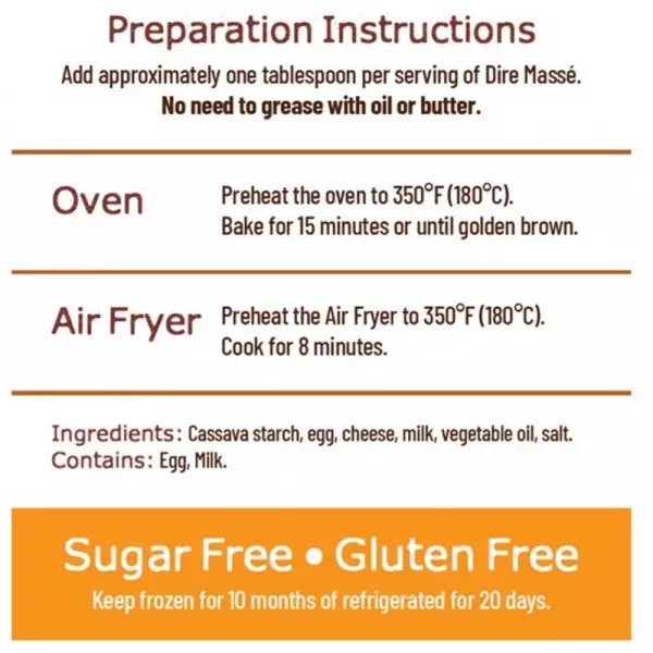 Cassava bread dough (masa de pandeyuca) - 17 Oz - Sugar free - Gluten free