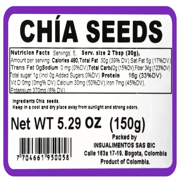 CHIA SEEDS - 5.29 oz